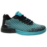 Pyramid Women’s Path Lite Seamless Mesh Bowling Shoes - Lightweight Seamless Design, Athletic Fit, Breathable Knit Upper, Universal Slide Soles, Black/Teal, 7