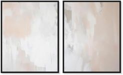 Art Remedy Opalescent Hues IV Canvas Set of 2 Minimalist Abstract, Black Frame, 36 x 45