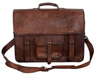 Komal's Passion Leather 18 Inch Men's Vintage Leather Briefcase Laptop Messenger Bag