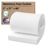 Isellfoam Upholstery Foam 2" H x 27" W x 80" L (Semi Firm) 36ILD Couch Cushion Replacement CertiPUR-US Certified Foam, Made in USA