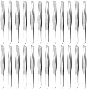 Eyebrow Tweezers for Women Facial Hair - 24 Pcs Stainless Steel 3.5" Mini Tweezers Bulk Pack with Heart Clamps, Effortless Eyebrow Plucking - Compact Size, Designed for Home & Professional Use
