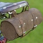 London Craftwork Saddle/Handlebar Roll Bag Real Leather Vintage Brown for Bike Tools ROL-RAW-Waxed