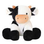 TOYSYM Cow Plush Toy Black & White Cow Stuffed Animal Soft Milk Cow Shape Design Stuffed Pillow for Home Decor Animal Plushie for Girls Boys 8 Inch