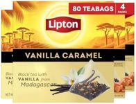 Lipton Black Tea Vanilla Caramel, Pyramid Tea Bags, Flavored Teabags for a Hot Cup of Tea, 80 Total Tea Bags (20ct - Pack of 4)