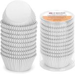 Gifbera White Metallic Foil Cupcake Liners Standard Size Baking Cups, 200-Count