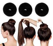 MOOLYAVAAN PRODUCTS Hair Donuts For Bun Maker Easy To Use Hair Styling Juda Maker Donuts Bun For Women & Girls (BLACK) (PACK OF 5)