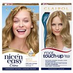 Clairol Nice' n Easy Crème, Natural Looking Oil Infused Permanent Hair Dye, 8A Medium Ash Blonde & Root Touch-Up Permanent Hair Dye, 8.5A Medium Champagne Blonde