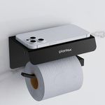 Plantex Platinum 304 Grade Stainless Steel Toilet Paper Holder with Mobile Stand/Toilet Paper Roll Holder for Bathroom Accessories (Matt Black)
