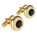 Shining Jewel - By Shivansh Shining Jewel Gold Plated Cufflinks For Men