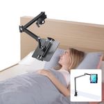 elitehood [Newest Design Aluminum Tablet Holder for Bed & Desk Mount, Foldable Bed Phone Holder, Flexible iPad Holder Mount for iPhone iPad Pro 12.9 Air Mini and More 4-13in Device