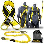 KwikSafety - Charlotte, NC - Gibbon Grip 3 ft [KIT] Safety Anchor Cross Arm Strap Safety Lanyard Safety Harness and 10 lb Tool Lanyard ANSI Fall Arrest System OSHA Protection Harness Lanyard