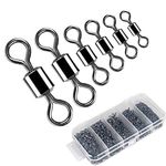 Siasky 200PCS Fishing Rolling Bearing Connector, Rolling Barrel Fishing Stainless Steel, Corrosion Resistant Fishing Swivels Tackle Accessories Kit #1, 3, 5, 7, 10 for 31lb-104lb