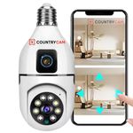 COUNTRYCAM 4MP Dual Lens Dual Screen Wi-Fi CCTV Camera Indoor 1080p Full HD Wireless PTZ Bulb Shape with Two Way Audio, Colored Night Vision, AI Motion Detection SD Card Support Upto 128 GB