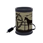 Rivers Edge Products Rustic Electric Candle Warmer Lamp and Wax Warmer for Scented Wax, Night Light, Home Decor, Gift for Home or Office, Black with Backlight Illustration, Western