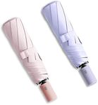 BAODINI Small UV Protection Travel Umbrella Compact for Rain and Sun UPF 50+ Windproof Portable 42 inch Umbrella for Women and Men