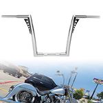 TIGERSGATE 1-1/4" Fat Chrome Rise Ape Hangers Handlebar 12-Inch Z bar for Harley Sportster Dyna Softail 1995-2021Road King