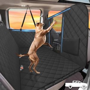 ROUWINNE Back Seat Extender for Dogs Truck-Large Space, High Barrier Truck Dog Seat Cover Hold 420lb, Waterproof Pet Dog Hammock for Crew Cab Trucks F150, RAM1500, Sierra, Tundra, Silverado, Black