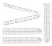 4 Pack Foldable Ruler, Ruler 30cm Folding, Sturdy and Practical Ruler, Transparent Folding Ruler, Flexible ruler for School, Office, Student, Kids, Teacher