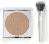 MagicMinerals by Jerome Alexander (2pc Kit) - Mineral Powder Compact with Mirror, Blending Sponge and Professional Stubby Brush - Foundation, Concealer and Corrector All-In-One! Medium Shade