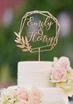 Bright Wood Craft Customized wedding Cake Topper Engagement cake topper Anniversary Cake Topper (Design-4)