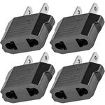 US/CA Travel Adapters, 4 Pack EU European to US/CA Plug Adapter-Type A, Universal Power Jack Wall Plug Travel Essentials from Europe/Asia to USA/Canada