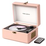 CD Player Portable for Home with Upgraded Speakers Bluetooth in/Out Rechargeable Desktop CD Player with LED Screen Boombox Music Player Peach Pink