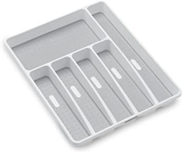 Madesmart Classic 6 Compartment Cutlery Tray, Large, White