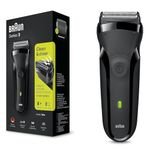 Braun Series 3 Electric Shaver For Men with Precision Beard Trimmer and 5 Combs, UK 2 Pin Plug, 300s, Black Razor