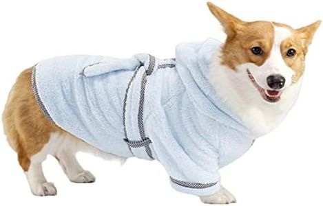 MHCT Dog Bathrobe Towel - Soft Coral Fleece Fast Drying Coat, Super Absorbent Pet Robe for Medium Dogs