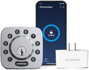 ULTRALOQ Smart Door Lock - U-Bolt Smart Lock with WiFi Bridge - Keyless Entry Door Lock - Smart Locks for Front Door - Smart Deadbolt Lock - App Remote Control - Share Codes - Auto Lock - Satin Nickel