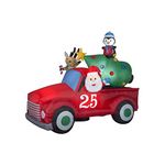 Gemmy Airblown Inflatable Santa's Vintage Truck with Christmas Tree