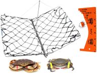 AirFly Foldable Crabjaw Trap with Bait Clip - Redesigned Rectangle Castable Crab Trap Hawk (Trap 1pcs + Gauge)