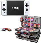 MoKo 72 Game Card Case Compatible with Nintendo Switch OLED 2021/Switch/Switch Lite, Switch Games Holder case for Switch Game Card & SD Card, Slim & Portable Game Card Storage Box, BkWhtG