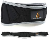 Fire Team Fit weight lifting belt men, lifting belt, weightlifting belt, weight lifting belt, weight lifting belt (Black/Grey, 38" - 43" Around Navel, Large)