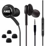 2025 in-Ear earplug Stereo Headphones for Samsung Galaxy S10, S10E, S10+, S8, S8+, S9, S9+, Note 9- Designed by AKG - 3.5 mm Jack with Microphone and Volume Buttons (Black)