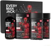 Every Man Jack Deadpool Body Set - Perfect for Every Guy & Marvel-Lover - Bath and Body Marvel Gift Set with Clean Ingredients & Incredible Scents - Includes Body Wash, Shampoo & Deodorant 2-Pack