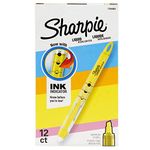 SHARPIE Liquid Highlighters, Chisel Tip, Fluorescent Yellow, 12 Count