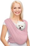 AnccoPlus Dog Carriers for Small Dogs, Front Facing Dog Sling Carrier, Hands Free Cat Carrier, Size Adjustable, Reducing Back Pain, Premium Cotton, Safe and Soft Dog Carrier (Plus, Light Pink)