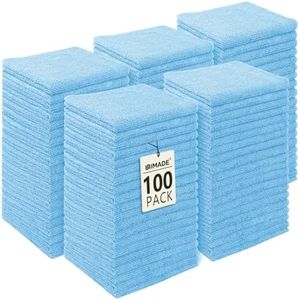 UNIMADE Washcloths Bulk - 100 Pack - Face Towels (12" x 12"), Highly Soft Wash Cloths and Hand Towels, Fast Drying Multi-Purpose Microfiber Cleansing Cloths for Bathroom, Hotel, Spa, and Salon - Blue