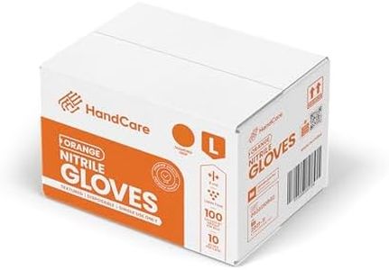 HandCare Orange 8 Mil Nitrile Gloves - Latex Free, Cleaning, Work, Diamond Textured, Heavy Duty Mechanic Gloves Bulk, 1000 boxes