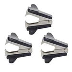 Staple Remover 3 Pack, Staple Remover,Staple Remover,Black Lightweight Staple, Grip Staple Pull, Steel Jaw Binding Supplies Removal, Tool for Family School Office