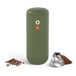 Nuttii Burr Coffee Grinder – Electric, Portable, Small, Quiet Adjustable Conical Burr Coffee Bean Mill, 20 Grind Settings for Espresso, Pour-Over, French Press Moka,for Home Use (Olive Green)