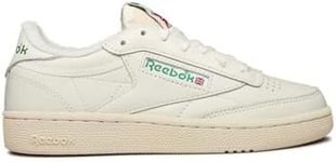 Reebok Women's Club C 85 Vintage Sneaker, Chalk/Alabaster/Glen Green, 6 UK