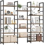 NUMENN Triple Wide 5 Tier Bookshelf