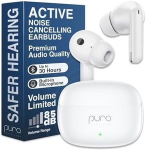 Puro Sound Labs PuroQuiet-Air- Volume Limiting, True Wireless, Active Noise Cancelling Earbuds with Built-in Microphone