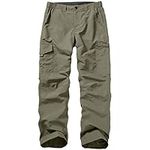 Mens Boy Scout Hiking Pants Outdoor Quick Dry Cooling Fishing Travel Safari Camping Hunting Uniform UPF 50+ Cargo Pants, Light Green（non-convertible), 34