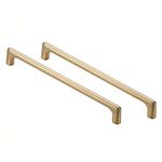 BOZONLI Brushed Brass Cabinet Handles Kitchen Drawer Knobs, Modern Bathroom Cabinet Knobs 320mm Hole Centers Square Cupboard Door Handle 2 Pack