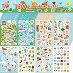 Sinceroduct Animal Stickers Assortment Set, 5 Sheets (1300+ Count), 8 Themes Collection for Kids, Children, Teacher, Parent, Grandparent, School