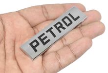 Fabbay Petrol Logo Car Badge for Fuel Tank | Metal Car Sticker of Petrol | Car Badge Metal | Petrol Sticker for Car Fuel Tank|Self Adhesive (Sliver)