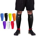 LUONT - Soccer Shin Guards for Men, Women & kids | Protective Football Soccer Pads with Superior Impact Absorption, Breathable, & Lightweight | Football Shin Guards Sleeves (XL, Black)